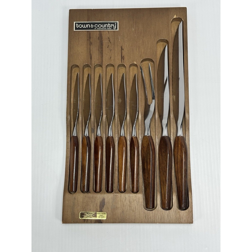 VTG Town & Country Washington Forge‎ Fleetwood Handle Serrated Knife Carving Set
